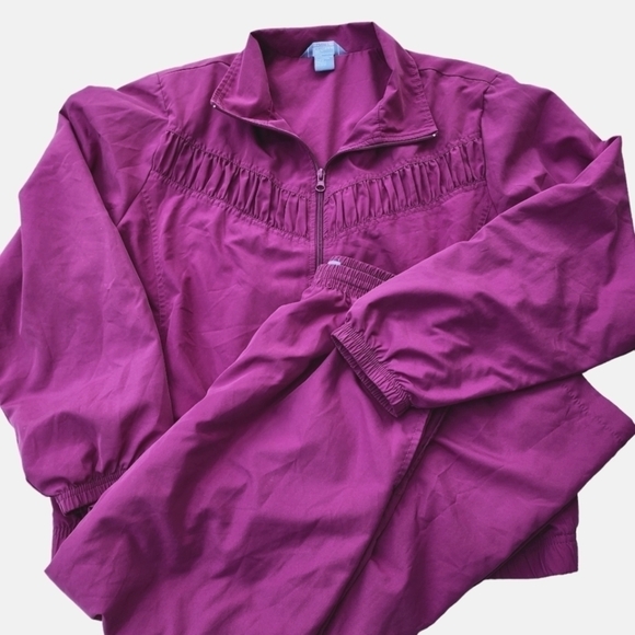 Vintage Napa Valley 2pc Windbreaker jogger set Jacket Pants Magenta pink purple - Picture 1 of 12